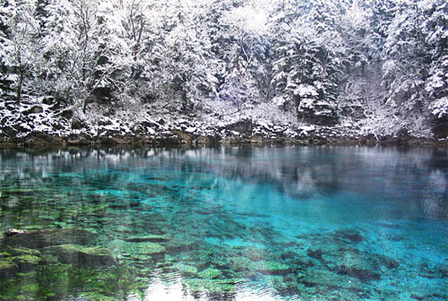 九寨沟冬季雪景