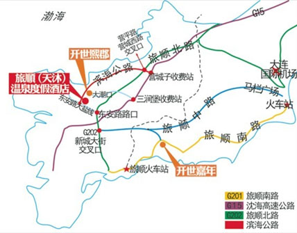 旅顺天沐温泉地图